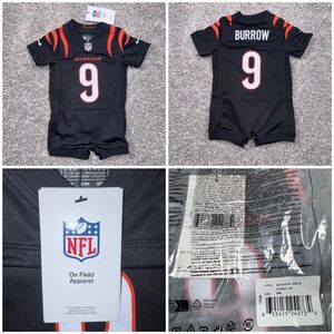Joe Burrow Cincinnati Bengals Nike Jersey Romper Kids Black 0/3M NEW